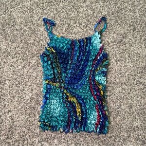 Vintage Y2K popcorn tank top. One size fits all!